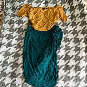 Fashion nova crop top and skirt